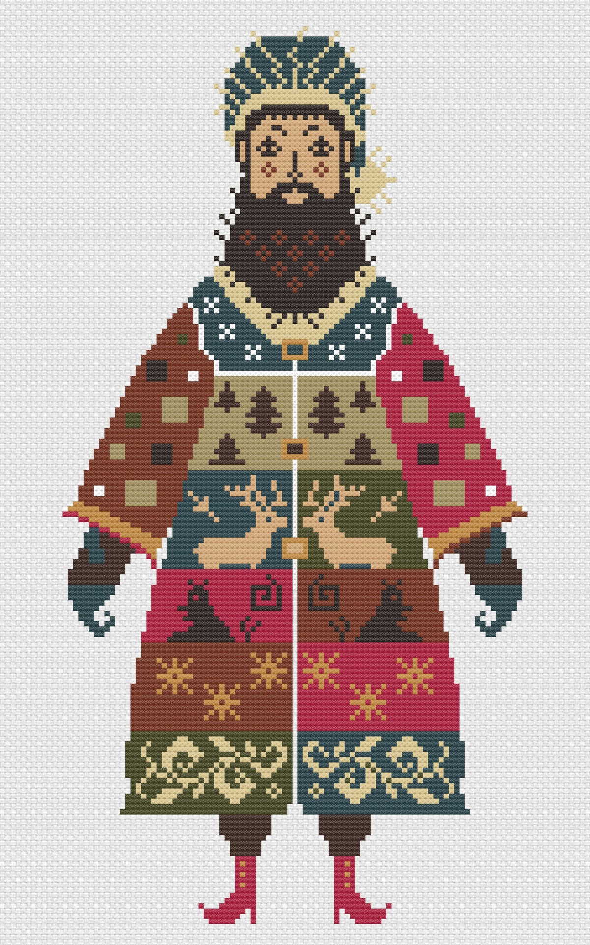 Belsnickel Santa Doll Cross Stitch Pattern- PDF download